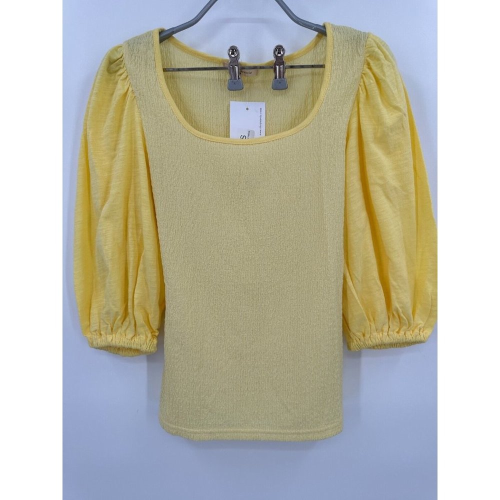 Shop Stevie Ginny Smocked Light Yellow Top sz S Small NWT